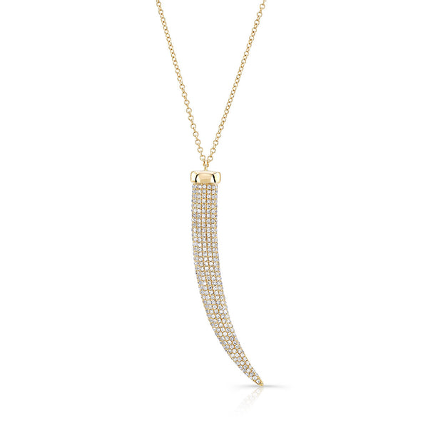 Pave French Horn Pendant - 1